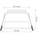 Светильник встраиваемый,  поворотный,  диммируемый Triac,  7Вт,  3000К,  670Лм,   D84*H54мм,  IP20,  белый