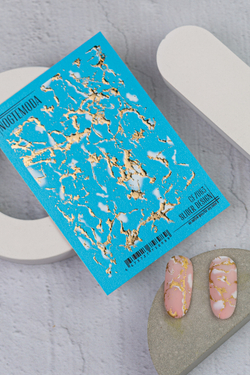 Nogtemoda Слайдер дизайн combi CF063 Мрамор, золото