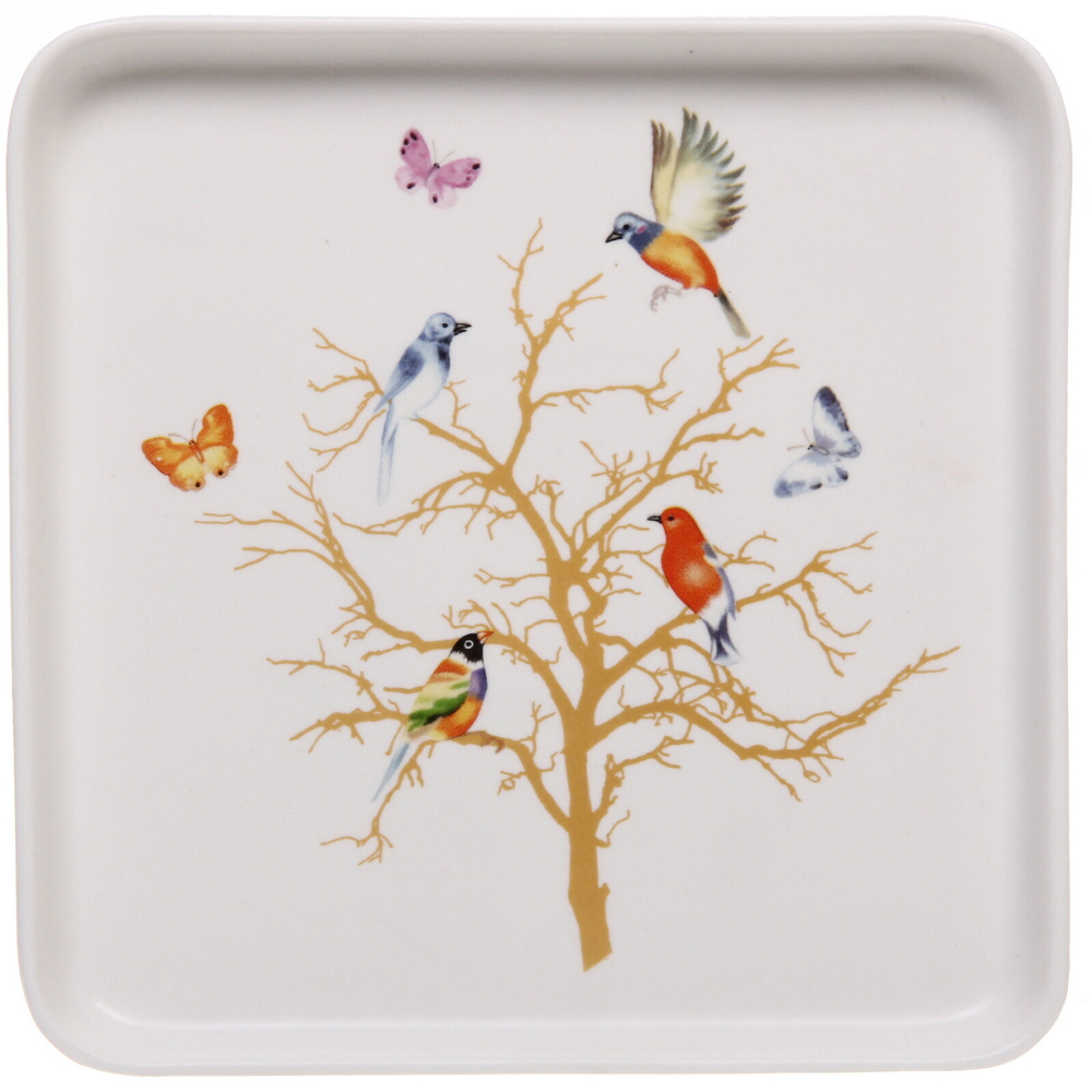 Тарелка керамическая «Райский сад» 15*15*2см, белая