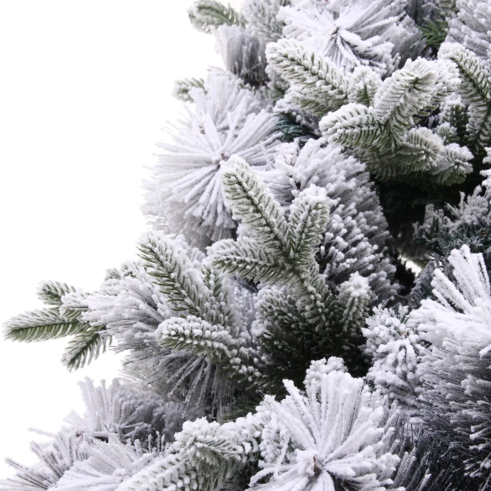Ёлка «Снежная рапсодия» 180 см, ПВХ+Леска, шишки, белый иней (720 веток)