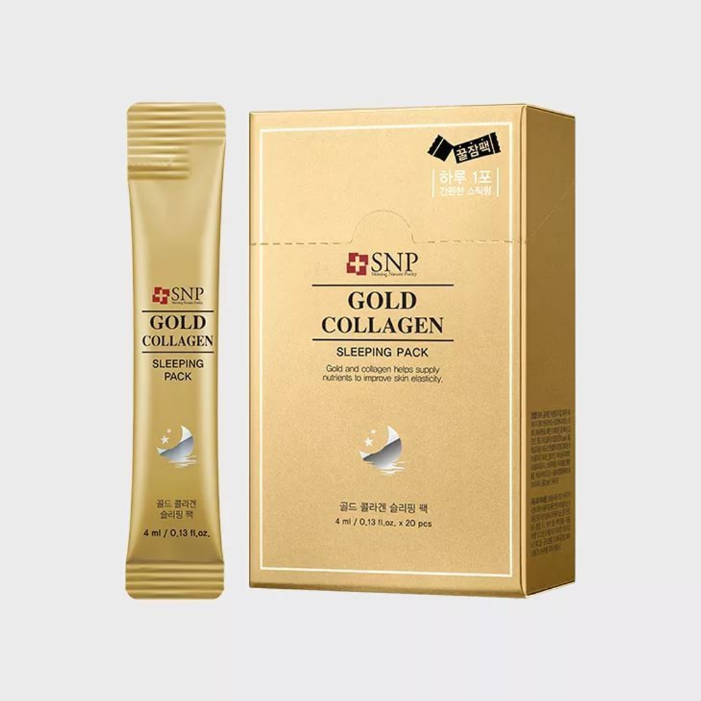 Маска ночная SNP Gold Collagen Sleeping Pack Золото и коллаген 4 мл