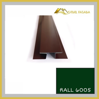 Стыковочный профиль для сайдинга сложный 75мм RALL 6005-Зеленый мох 2м