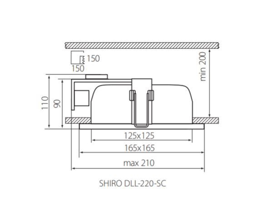 Cветильник встраиваемый квадратный KANLUX SHIRO DLL 2x20 SC E27