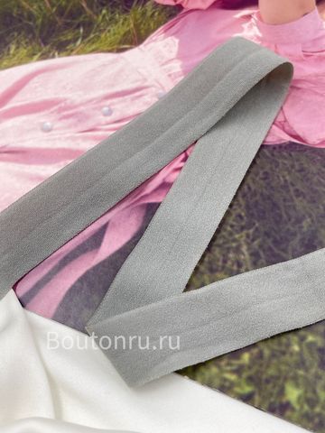 Эластичная косая бейка серая 20 мм