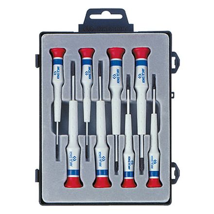 Цена на KING TONY (32108MR) Набор прецизионных отверток (PH, SL) 8 предметов