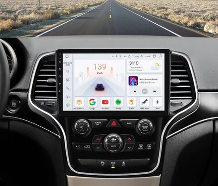 Магнитола для Jeep Grand Cherokee WK2 2013-2021 (взамен 8.4" экрана) - Carmedia EW-1076-2 QLed 10" монитор на Android 12, ТОП процессор, CarPlay, 4G SIM-слот