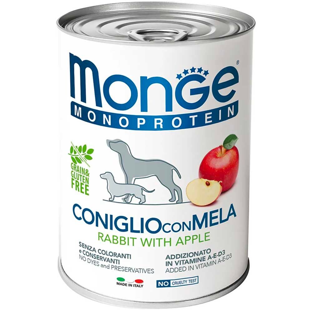 Monge Dog Monoprotein Fruits 400 г кролик, рис и яблоки - консервы для собак (паштет)