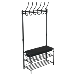 Вешалка напольная в прихожую (ВПШ2/Ч-К черный/матовый черный)