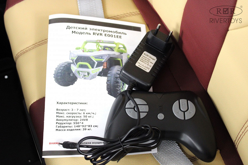 Детский электромобиль RiverToys E001EE оранжевый
