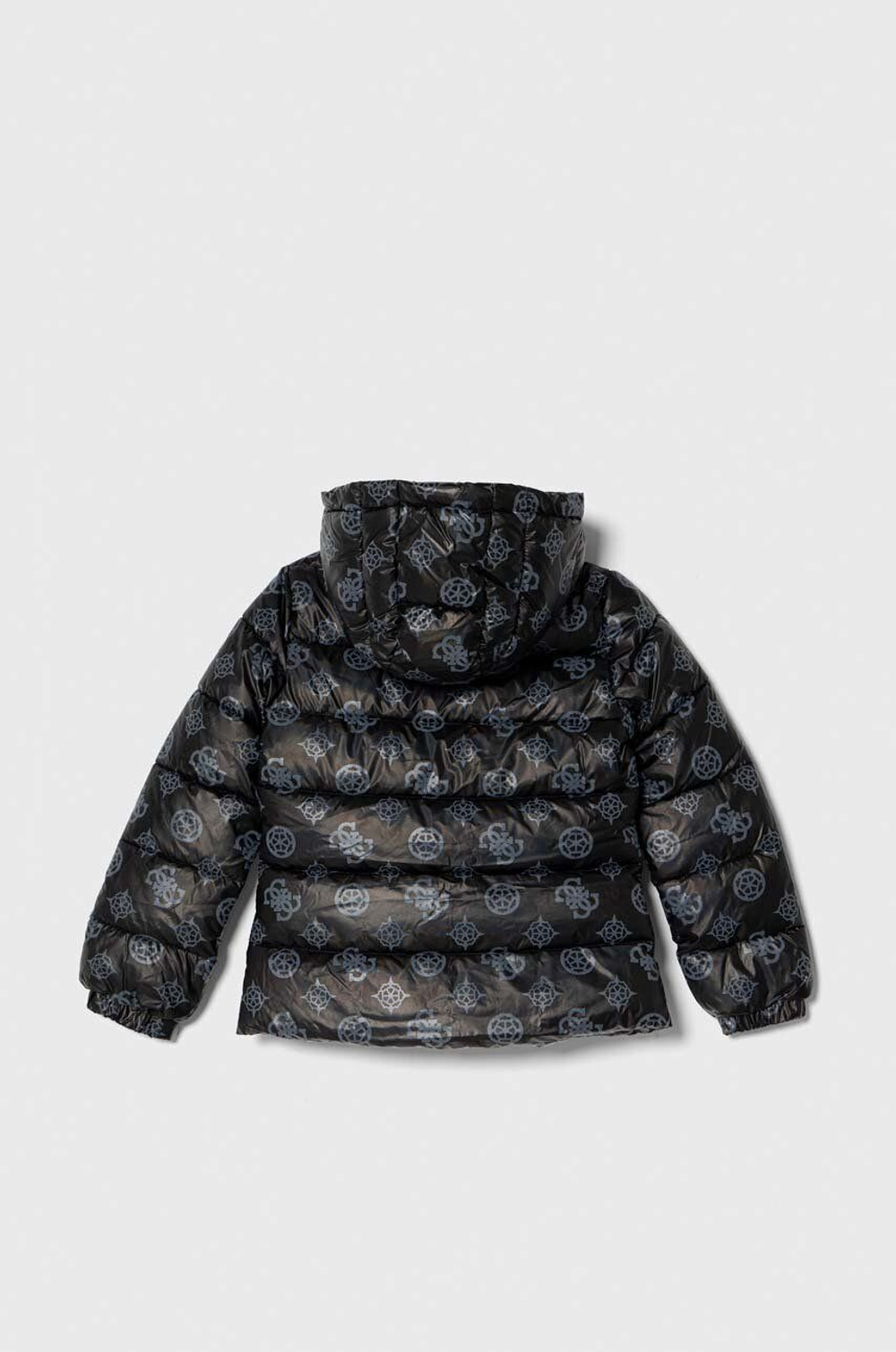 Куртка демисезонная с капюшоном GUESS Черный/Серо-голубой принт (Девочка)