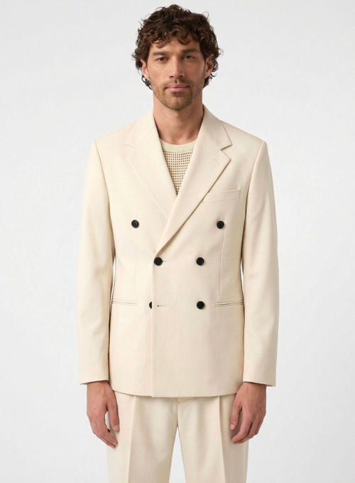 Мужской костюм оверсайз (молочный) А63