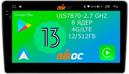 Магнитола для Jeep, Dodge, Chrysler 2006-2015 - Airoc 2K AU-2201 на Android 13, TS20, 12/512Гб, SIM-слот