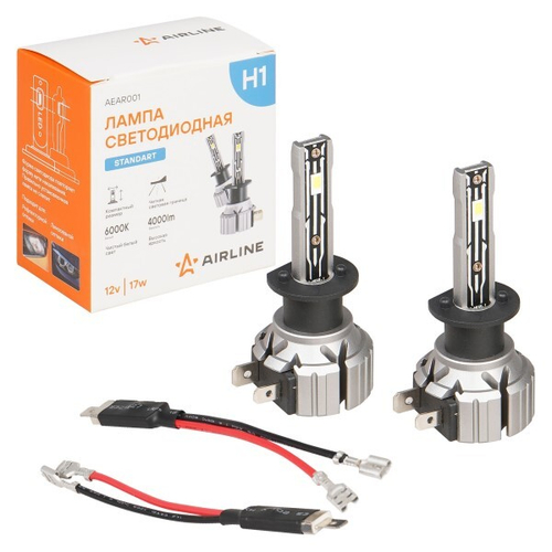 Лампа H1 12V LED 17W 4000LM 6000K 2 шт (Белый) для рефлект./линз. оптики STANDART (AIRLINE)