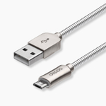 Дата-кабель Metal USB - micro USB, 1.2м, 2.4A, стальной