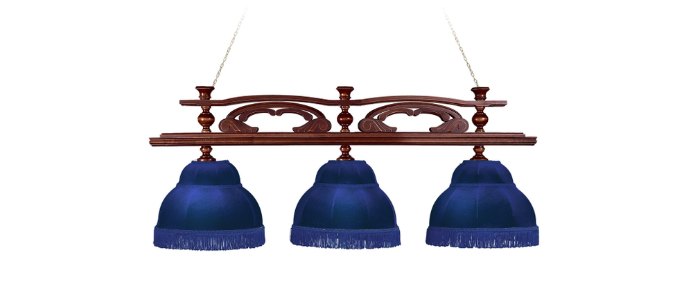 Лампа Венеция 3пл. ясень (№3,бархат зеленый,бахрома желтая,фурнитура золото)