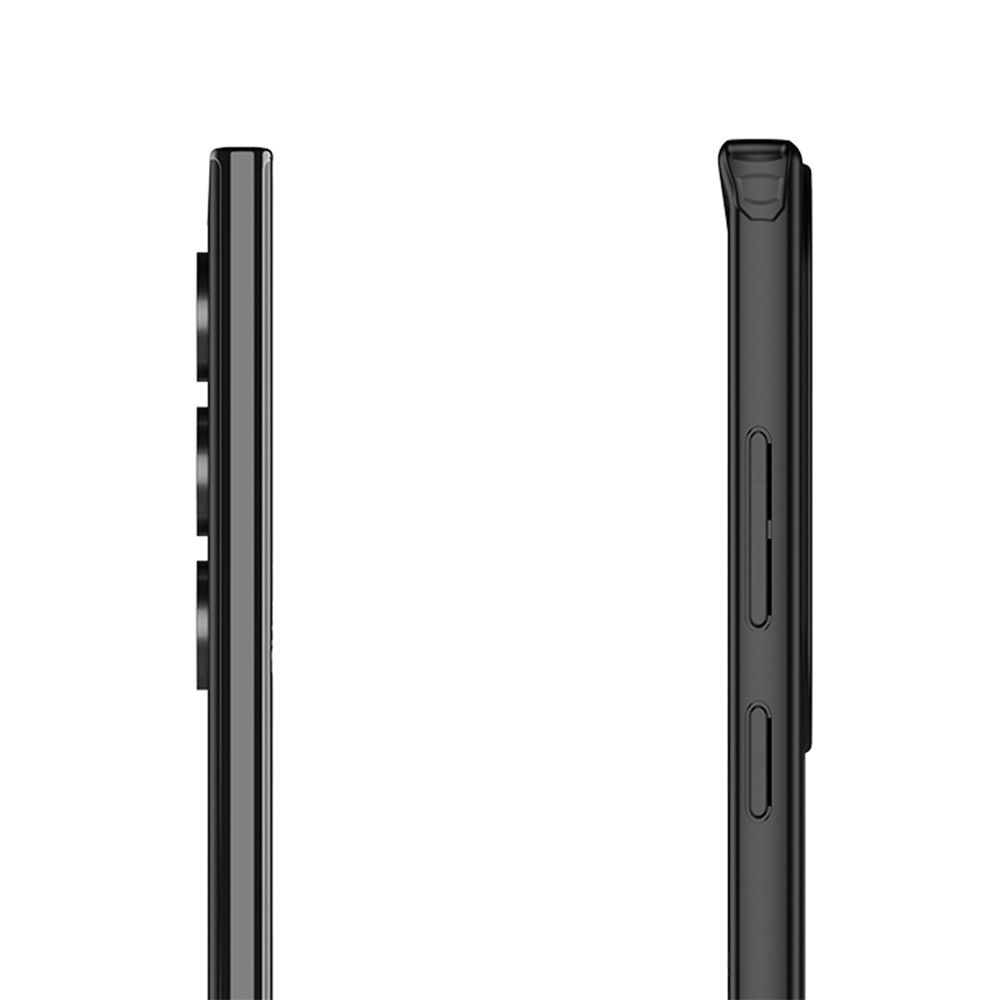 Чехол для Samsung Galaxy S24 Ultra черный с прозрачной матовой задней панелью WLONS