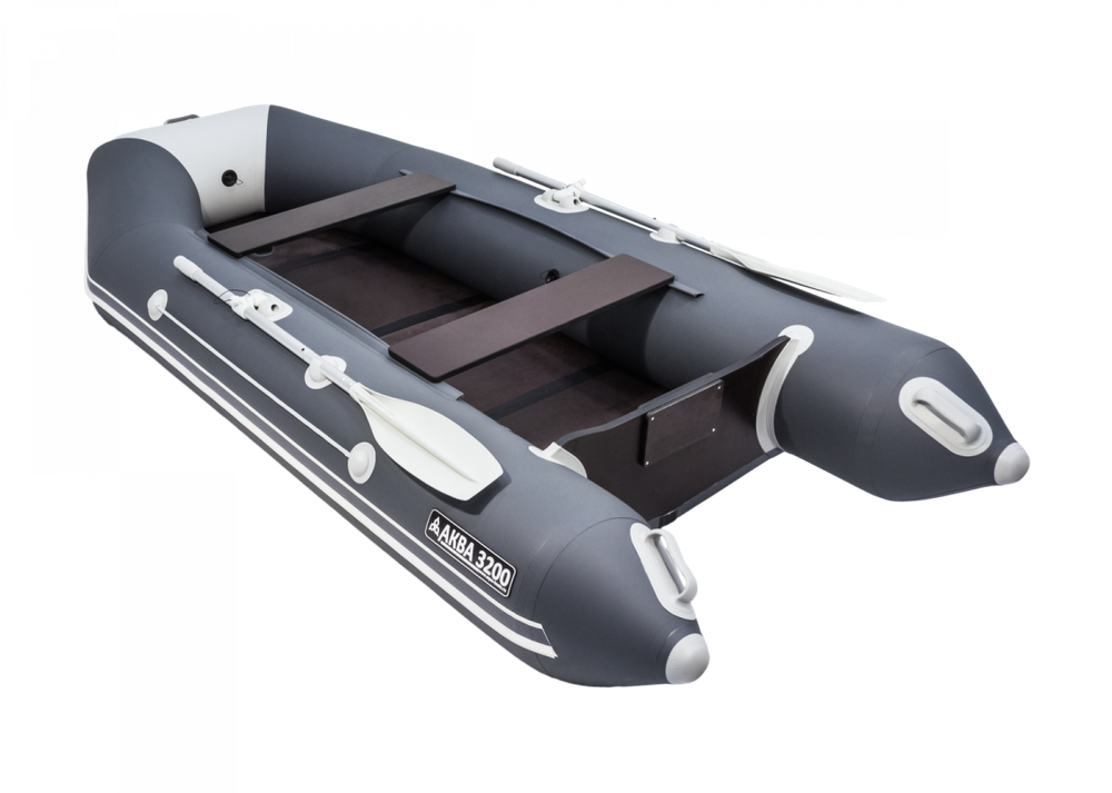 Аква-3200 СКК СЕРЫЙ/ГРАФИТ слань-книжка киль + KAMISU T 5 BMS (комплект лодка + мотор)