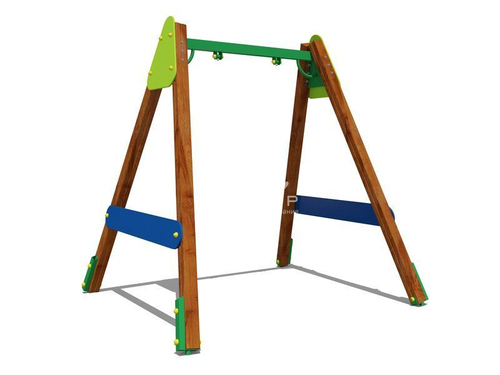 Качели одинарные на деревянных стойках