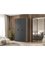 Шкаф для одежды 3 створки Браш Графит120х51х223