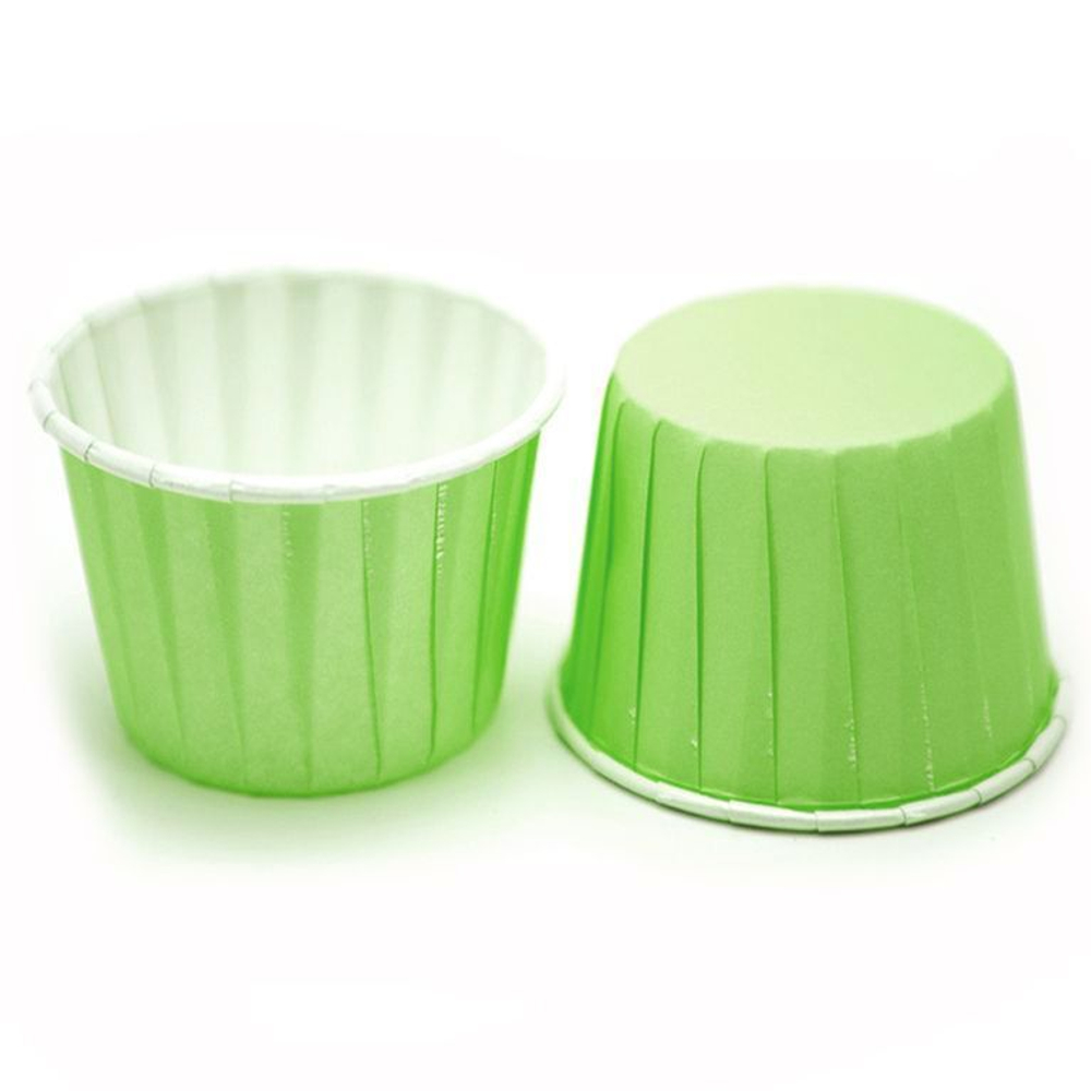 Формы бумажные с ламинацией «Маффин» 50х40 мм (Зеленый) 100 шт