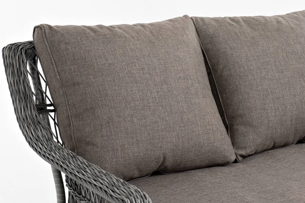 "Гранд Латте" диван трехместный из искусственного ротанга, цвет графит