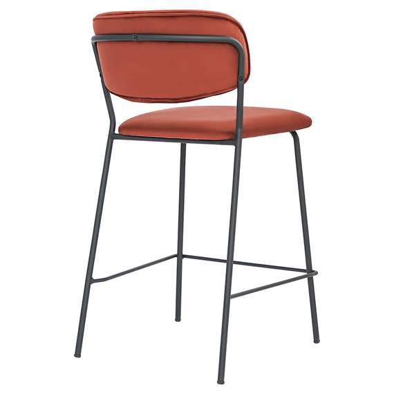 Полубарный стул Eirill, кирпичный велюр с черными ножками