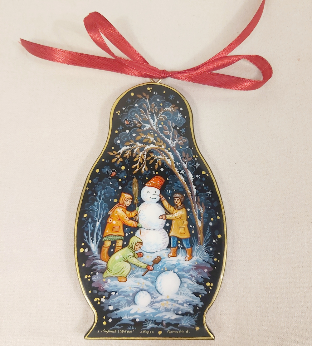 Сувенир "Матрешка" с росписью Палех в подарочной коробке