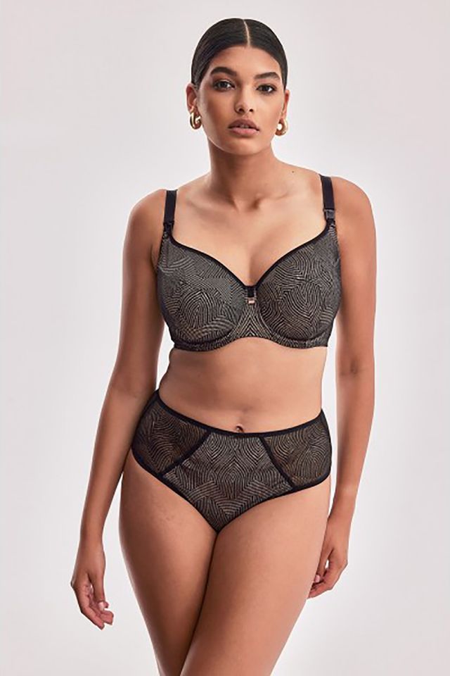 Черный бюстгальтер для кормления Mama Dots 02