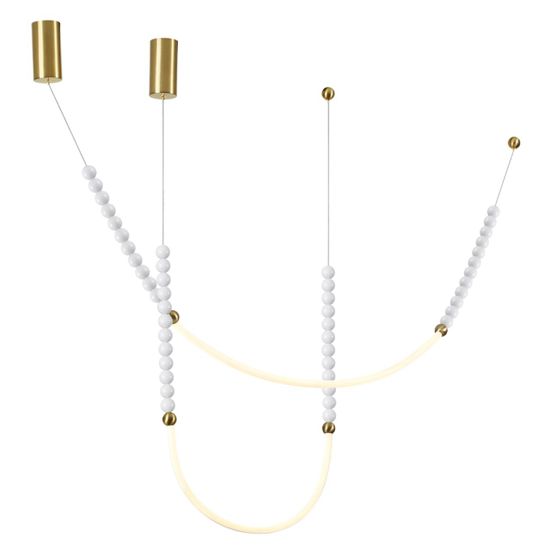 6639/24CL HIGHTECH ODL24 225 металл/античная бронза/белые бусы из акрила Потолочный светильник (в комплекте 2 нити) IP 20 LED 24W 3500K 220V MONELLA