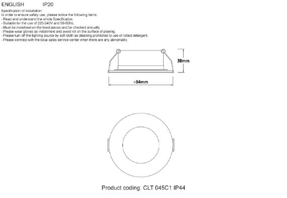 Встраиваемый светильник Crystal Lux CLT 045C1 BL IP44