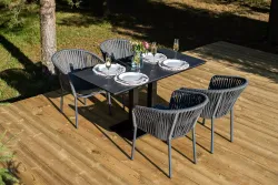 "Каффе Дабл" обеденная группа на 4 персоны, цвет "серый гранит"