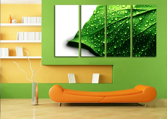 Модульная картина "Мокрый лист"