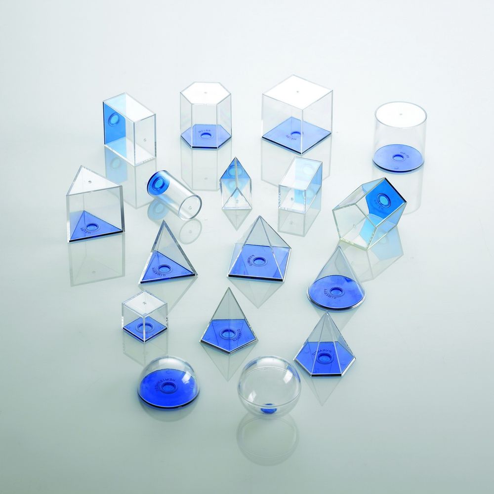 Фигуры геометрические 5 см. Набор прозрачный (17 шт)