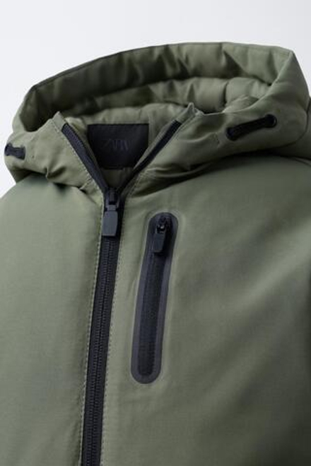 ZARA ПАРКА WATER REPELLENT, ХАКИ