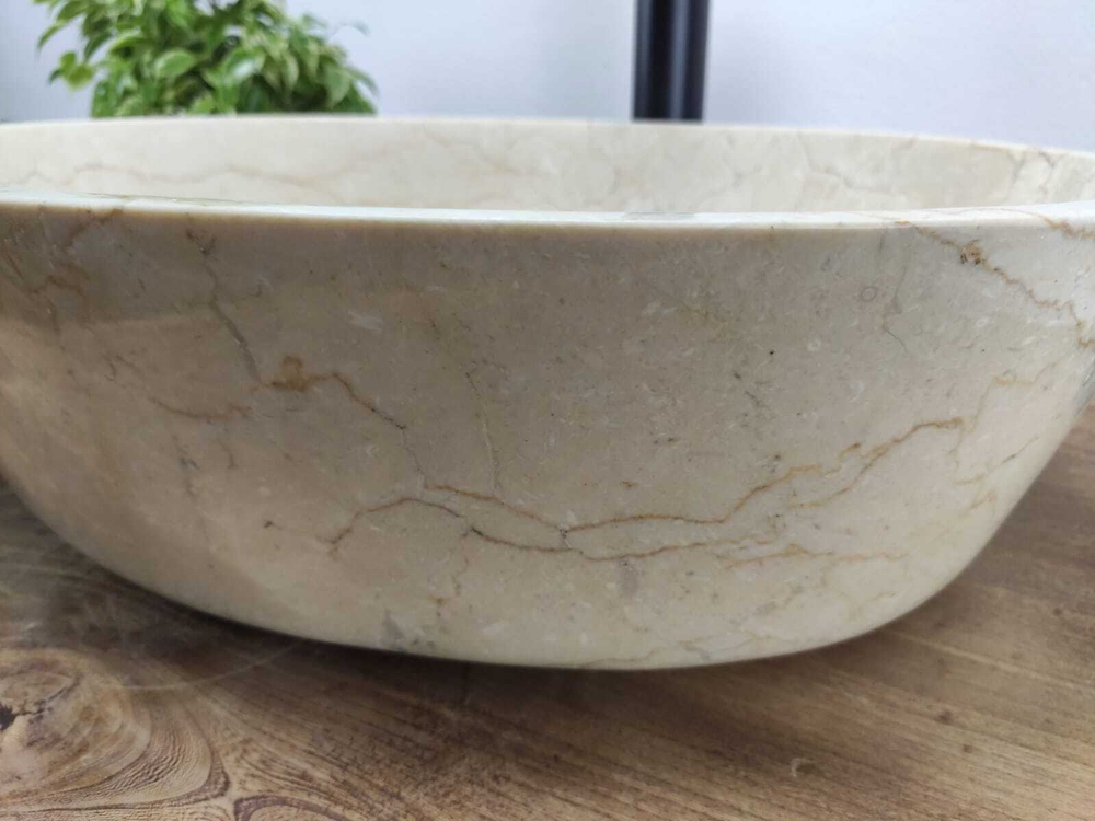 Раковина из мрамора Oval Cream Tin Lip MO-60984 52*38*14