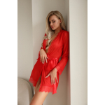 Пеньюар с кружевом и поясом Le Frivole красный XXL/XXXL