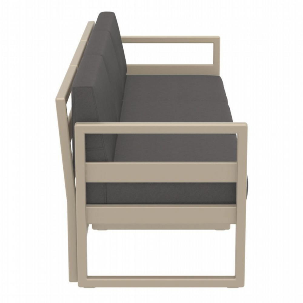 Комплект пластиковой мебели Siesta Contract Mykonos XL, бежевый, темно-серый