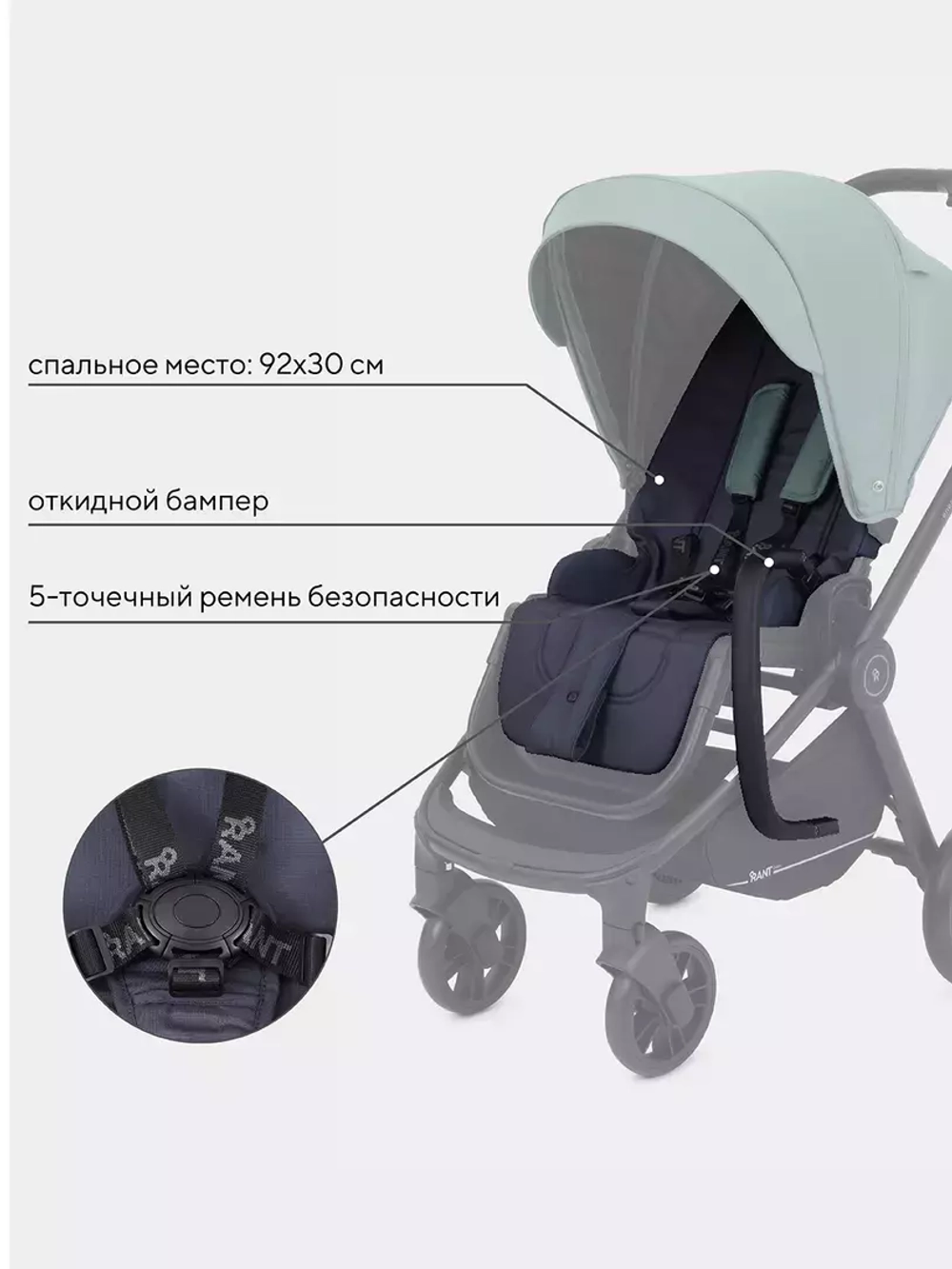 Коляска детская RANT basic "ENERGY" (2в1) RA091 Green
