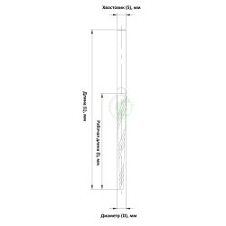 Изображение чертежа двухзаходной конической фрезы GT с выбросом стружки вверх