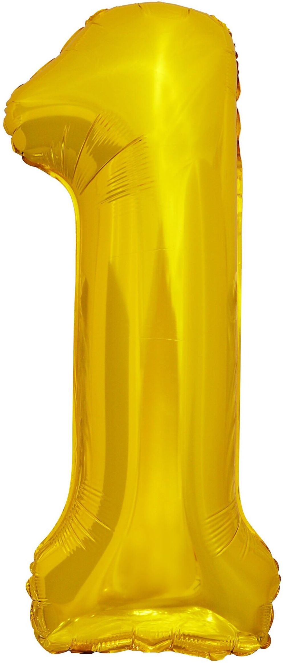 Шар (34"/86 см) Цифра, 1, ЭКО, Золото, в упаковке