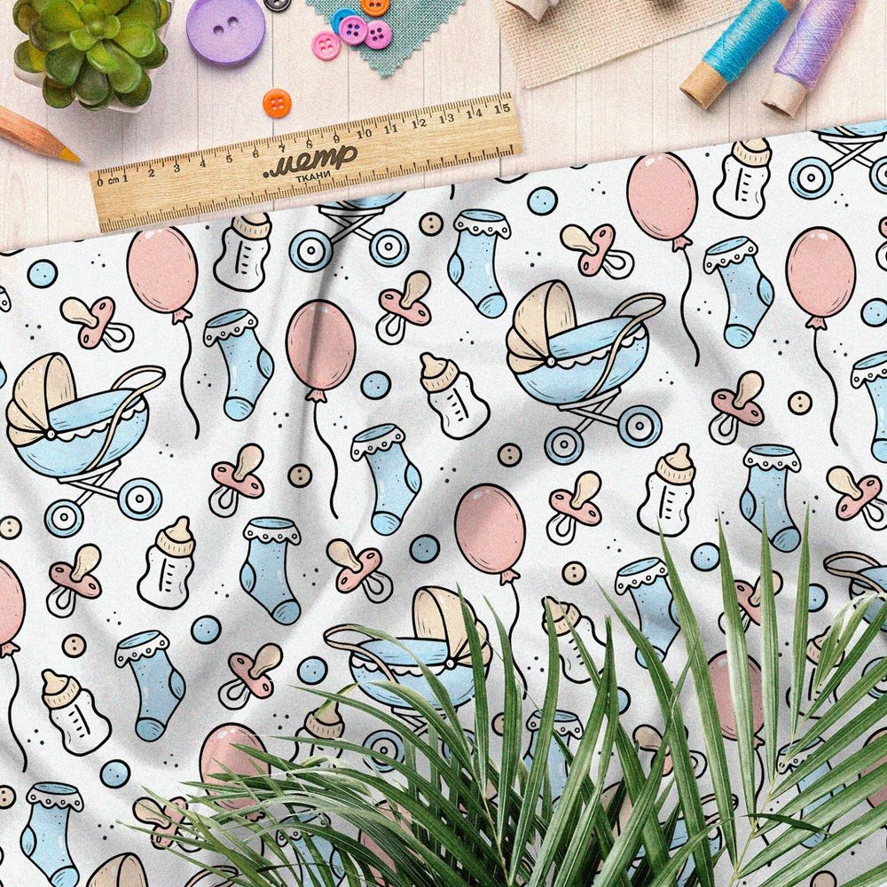 Ткань сатин детские принадлежности