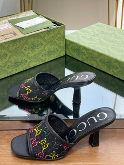 Gucci GG Mid-Heel Slide Sandal 7.5 cm