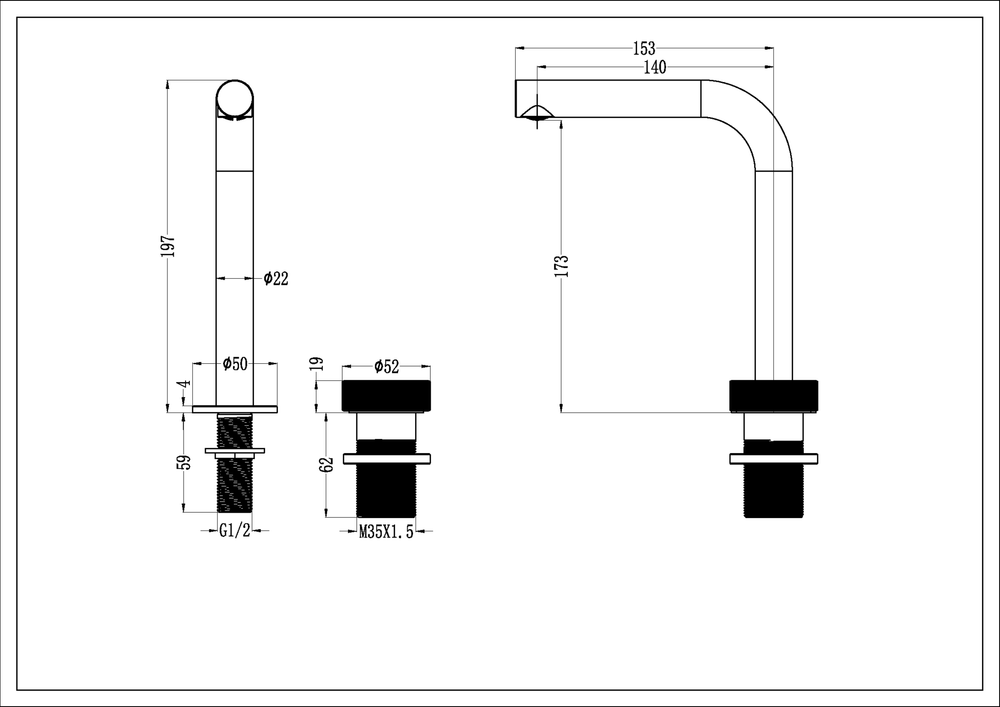 Boheme Смеситель автоматический для раковины на 2 отв. TECH BLACK