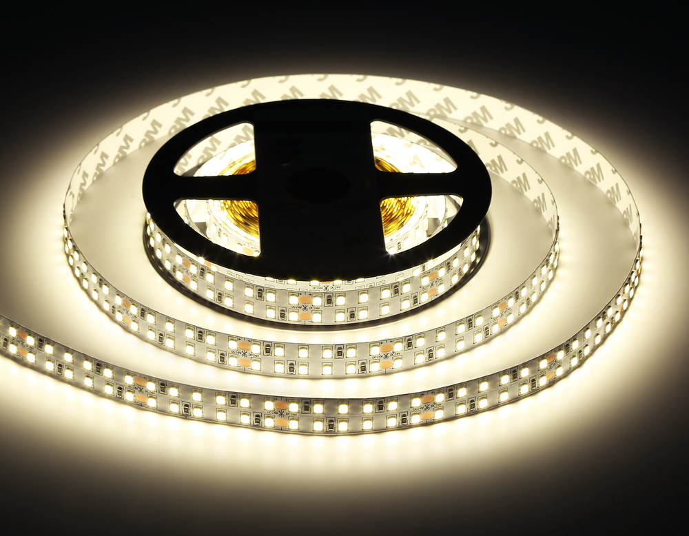 Светодиодная лента двухрядная GS3702 2835 240Led /24W m/ 24V IP20 4500K/ 5000*14*1.2mm/ кратность резки 50mm (2 конт.)