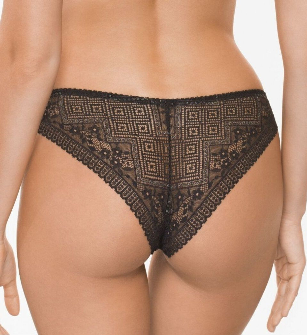 Кружевные трусики-танга Black Diamonds (Размер: 36) (Цвет: черный)