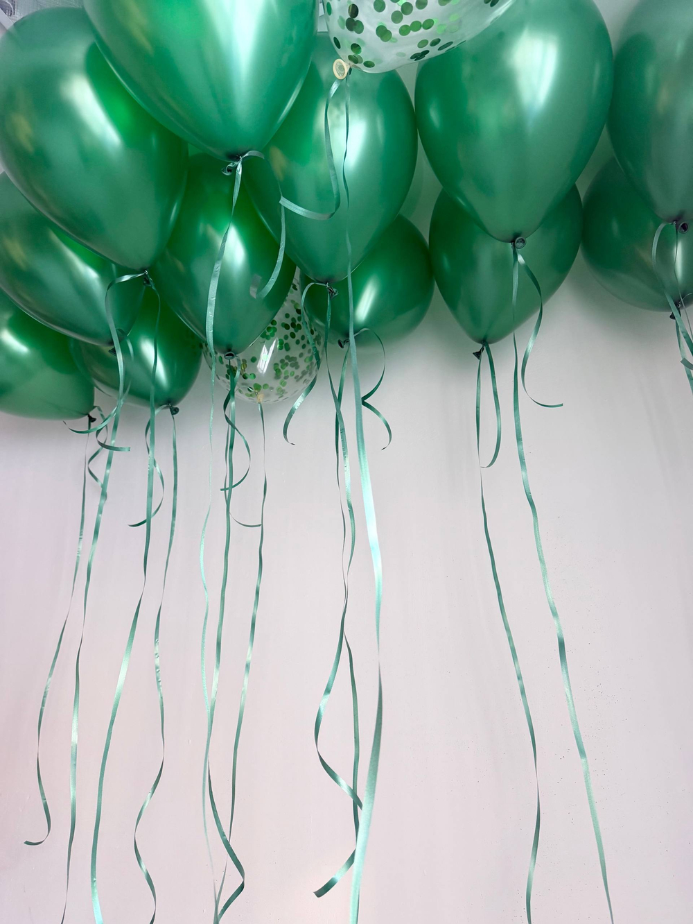 Воздушные гелиевые шары на потолок темно-зеленый перламутр №4554