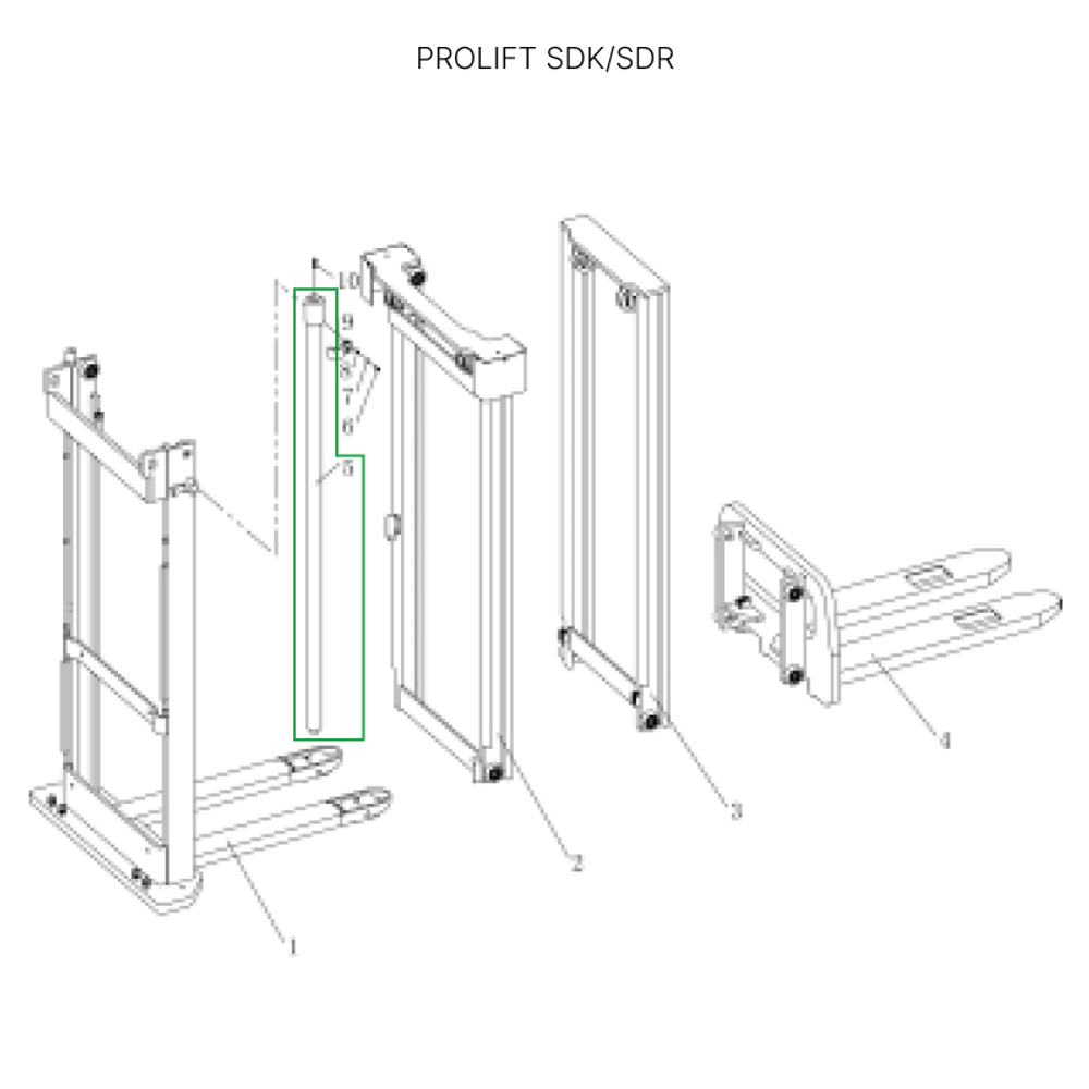 Центральный гидроцилиндр для штабелеров SDR1645/SDK1645