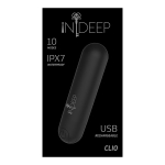 Черная перезаряжаемая вибропуля 7,6см Indeep Clio