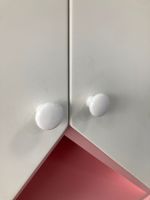 Шкаф-стеллаж Домик МДФ розовый/белый