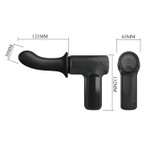 Черный вибромассажёр с поступательными движениями DJ Doctor